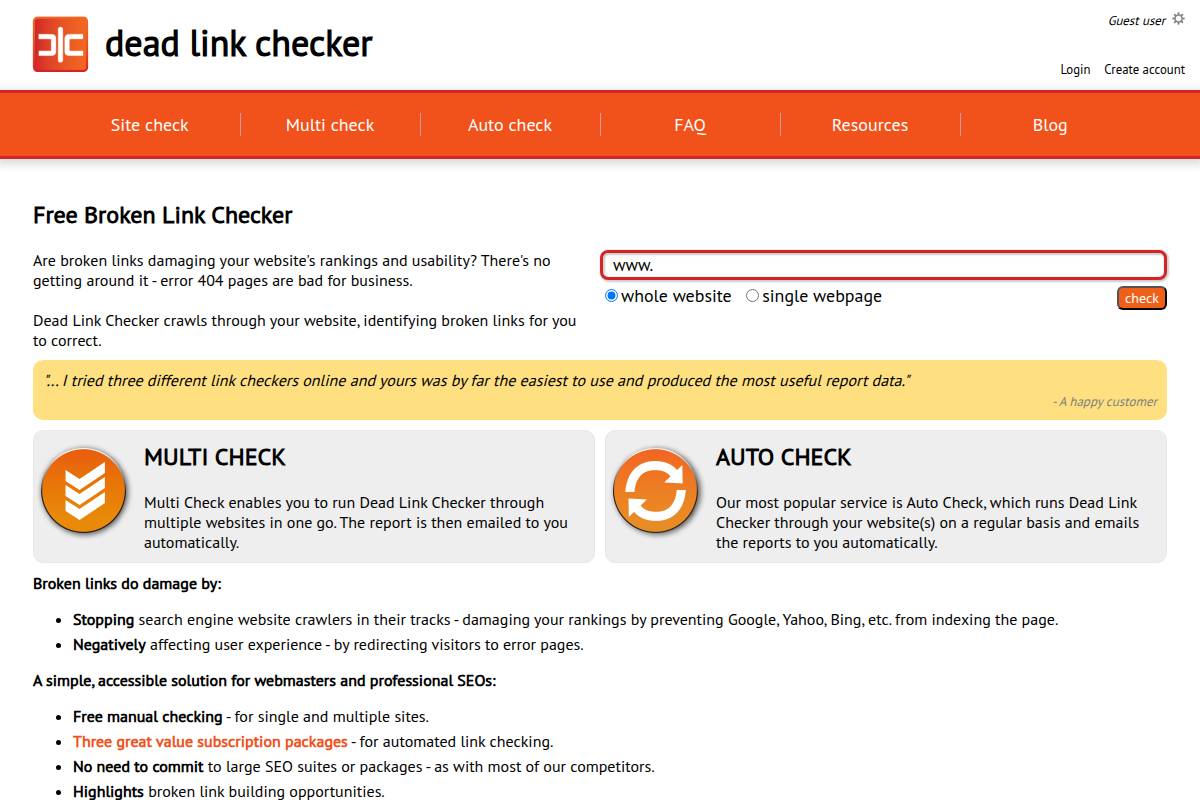 Broken Internal and External Links
