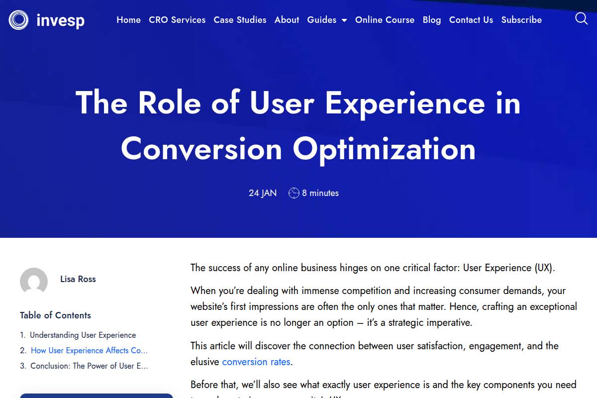 User Experience and Conversion Optimization