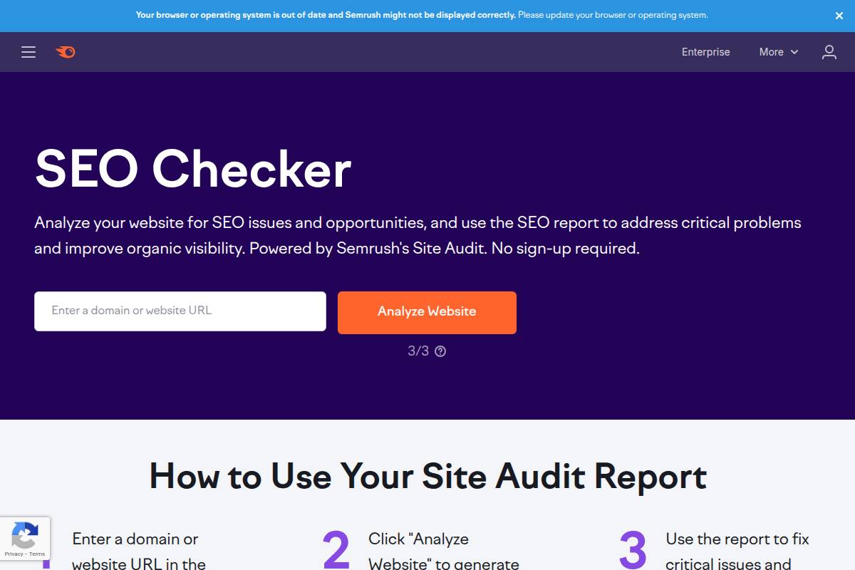 SEMrush Site Audit